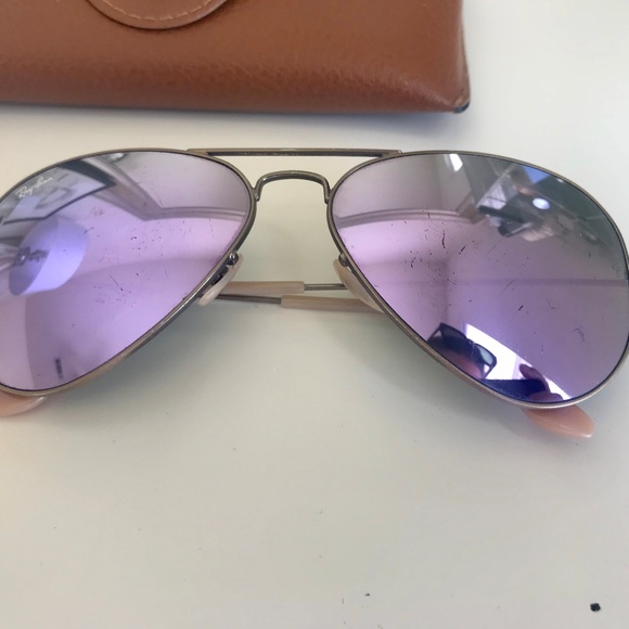 lilac mirrored ray bans